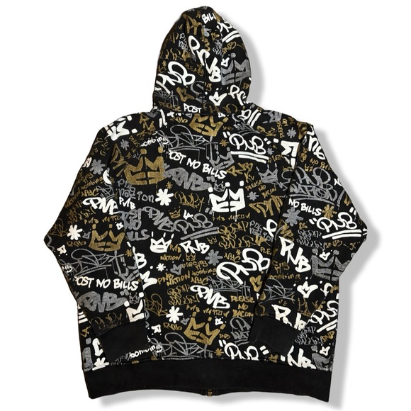Vintage Y2K PNB Nation All Over Print Zip Up Hoodie - Picture 2 of 5